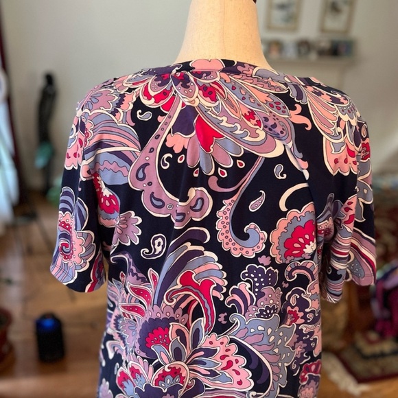 Talbots 2X Paisley Multi Colored Short Sleeve Top - Picture 5 of 5